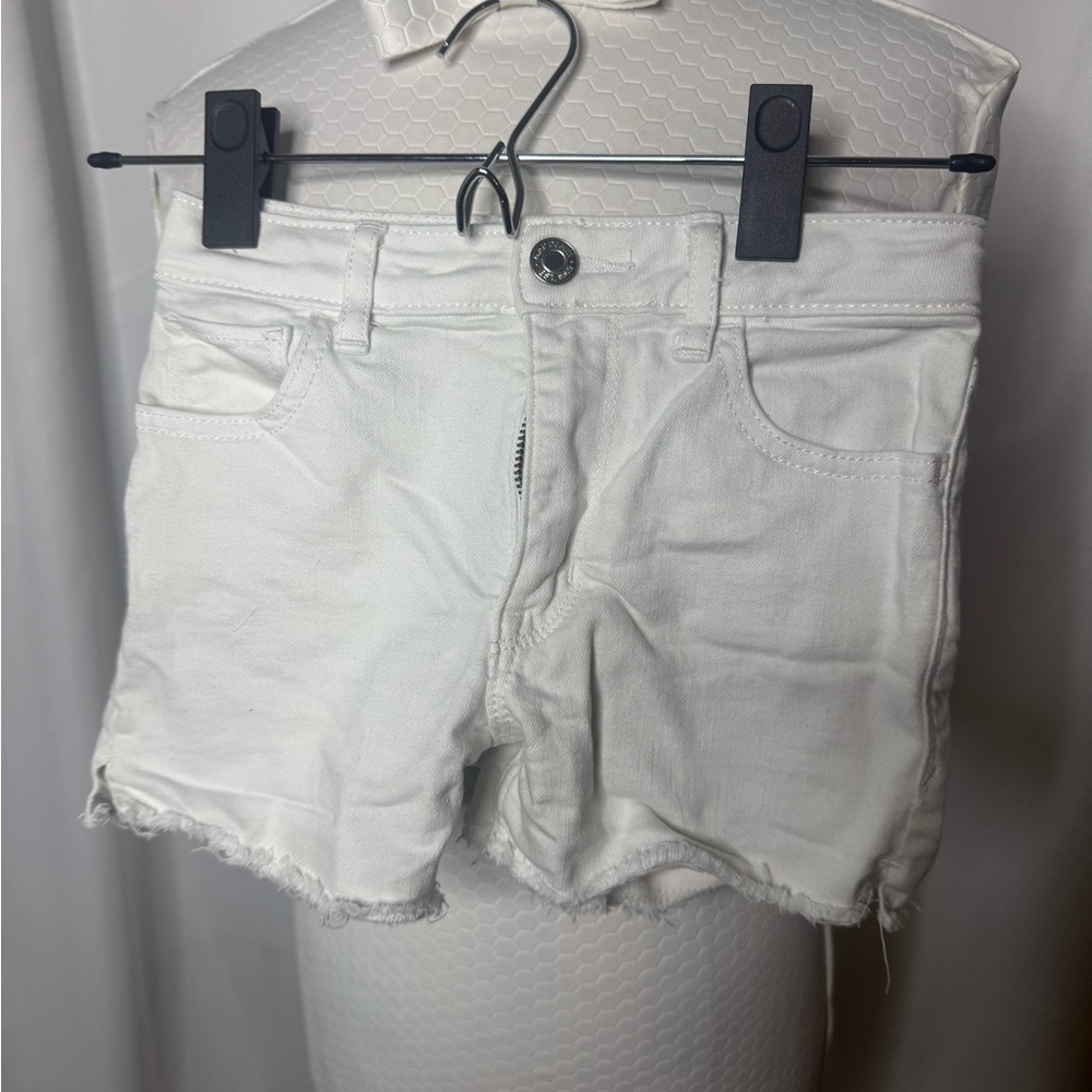 GAP White Jean Shorts Distressed Hem